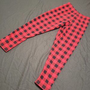 Flannel Leggings Thick Fleece Lined Elastic Waistband Size 7 Girls New NWOT